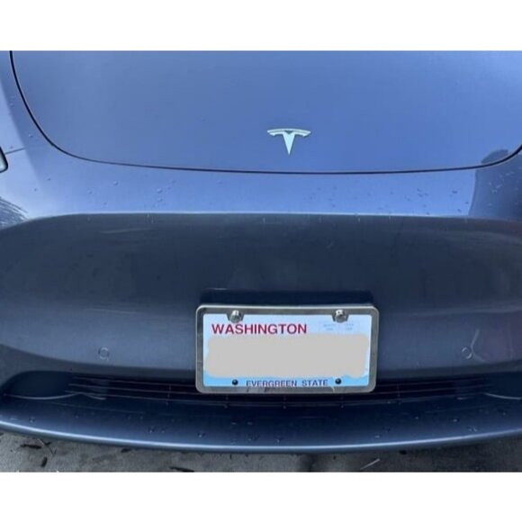 2 Stainless Steel Polish Mirror License Plate Frame + Chrome Screw Caps (Silver) - Picture 3 of 3